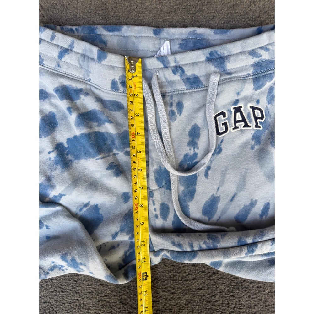 Gap Logo Tie Dye Fleece Joggers Blue White Sweatpants Medium - Picture 6 of 8